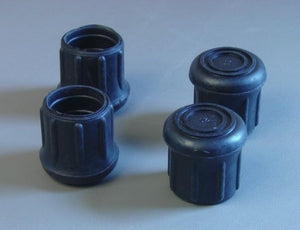 (4 PACK) 1-1/8" Black Rubber Tips for Cane, Crutch, or Chair - CT-1.125-B
