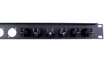 Load image into Gallery viewer, PROCRAFT AFP1U-6AC6X-BK 1U Formed Aluminum Rack Panel w/ 6 AC + 6 D punches