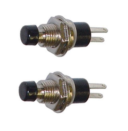 2 Pack SPST Normally Open Momentary Push Button Switch Black    32728BK