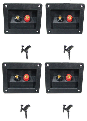 4 Pack Procraft LHT105 Speaker Term. Cup W/Gold Plate Binding Posts - Mtg Screws