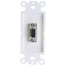 Load image into Gallery viewer, Decora Wall Plate Insert, White, VGA Coupler, HD15 Female to Female Feedthru