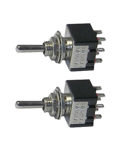 2 Pack Miniature DPDT Toggle Switch 3 Position ON-OFF-ON   25014