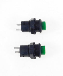 2 Pack SPST Latching Off-On Push Button Switch Green   LATCH32731GR