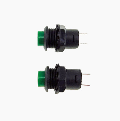 2 Pack SPST Normally Open Momentary Push Button Switch Green    32731G