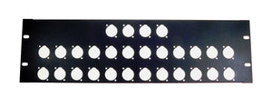 PROCRAFT AFP3U-28X-BK  3U 16ga Formed Aluminum Rack Panel w/ 28 "D" punches