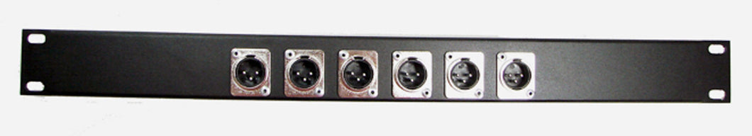 PROCRAFT AFP1U-6XM-BK 1U Formed Aluminum Rack Panel w/ 6 XLRM (or any config)