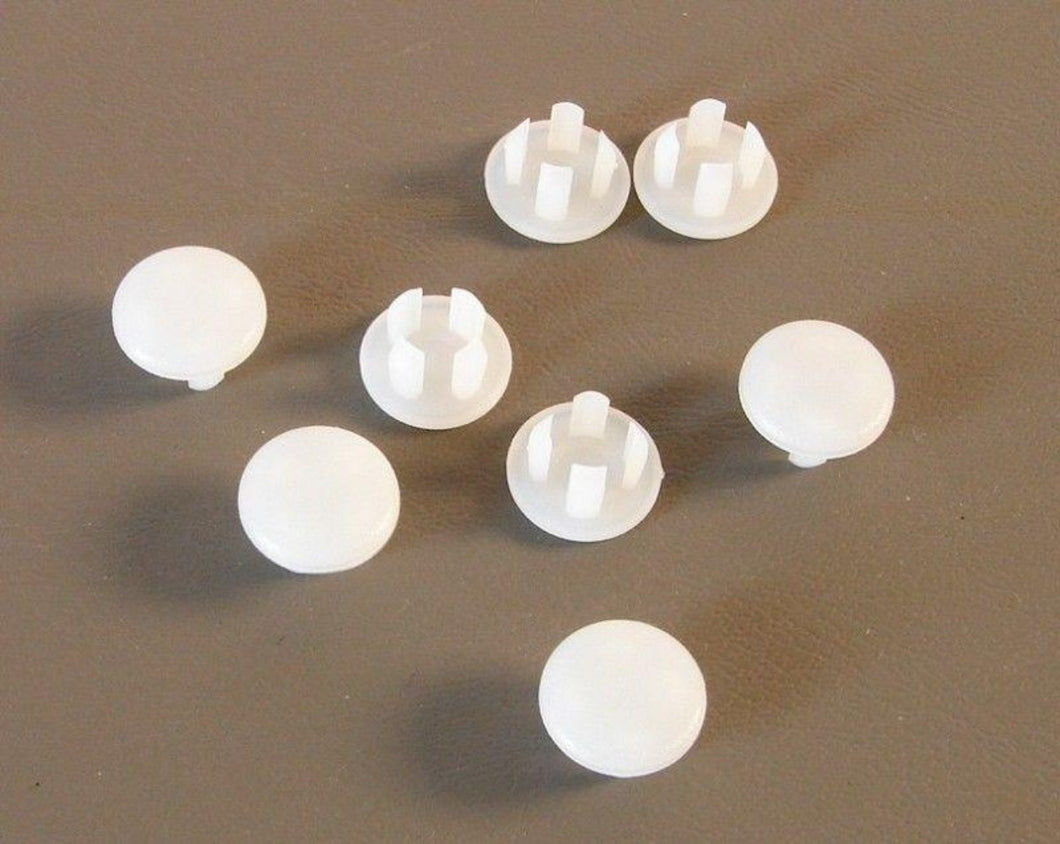 8 Pack Plastic 10mm Hole Plugs - Off White - HPW-10mm