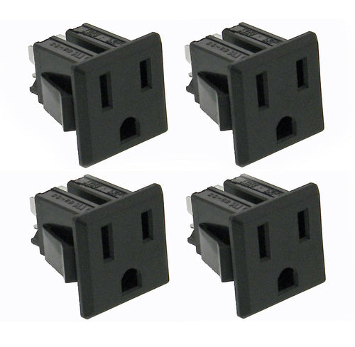 4 pack AC Outlet, NEMA 5-15R, 3 Wire 15A, Snap-in    32041
