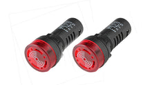 Load image into Gallery viewer, 2 Pack AC/DC 12V Red LED Flash Indicator Light with Buzzer       LB-12V