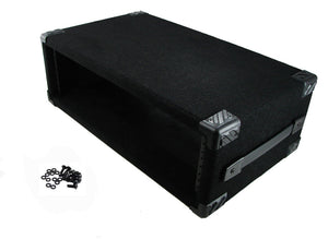 PROCRAFT 3U 12" Deep Rack Case in Black Carpet Wrap - Side Handle w/ Rack Screws