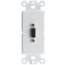 Load image into Gallery viewer, Decora Wall Plate Insert, White, VGA Coupler, HD15 Female to Female Feedthru