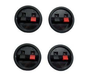 (4 PACK) PROCRAFT LHT095 Spring Loaded Press-In Speaker Terminal Cups - 1-7/8"