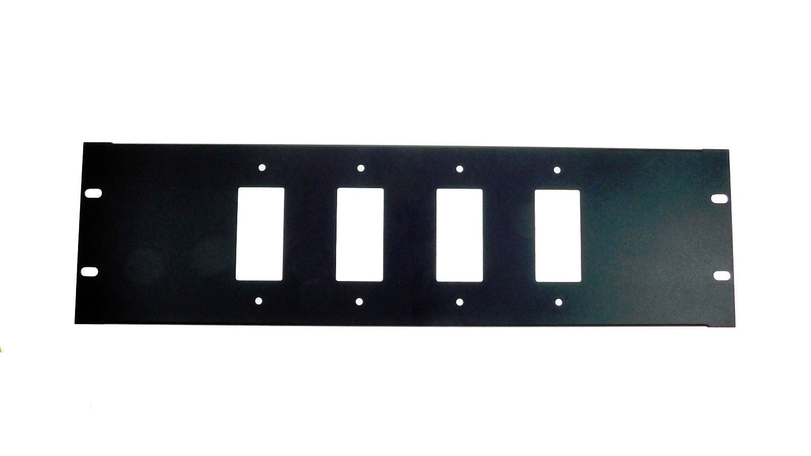 Decora Rack Mount PROCRAFT AFP3U-4DEC-BK 3U Formed Aluminum Rack Panel w/ 4 Decora Punch