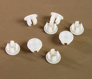 Set of Eight Off White Plastic 7/16" Hole Plugs            HPW437