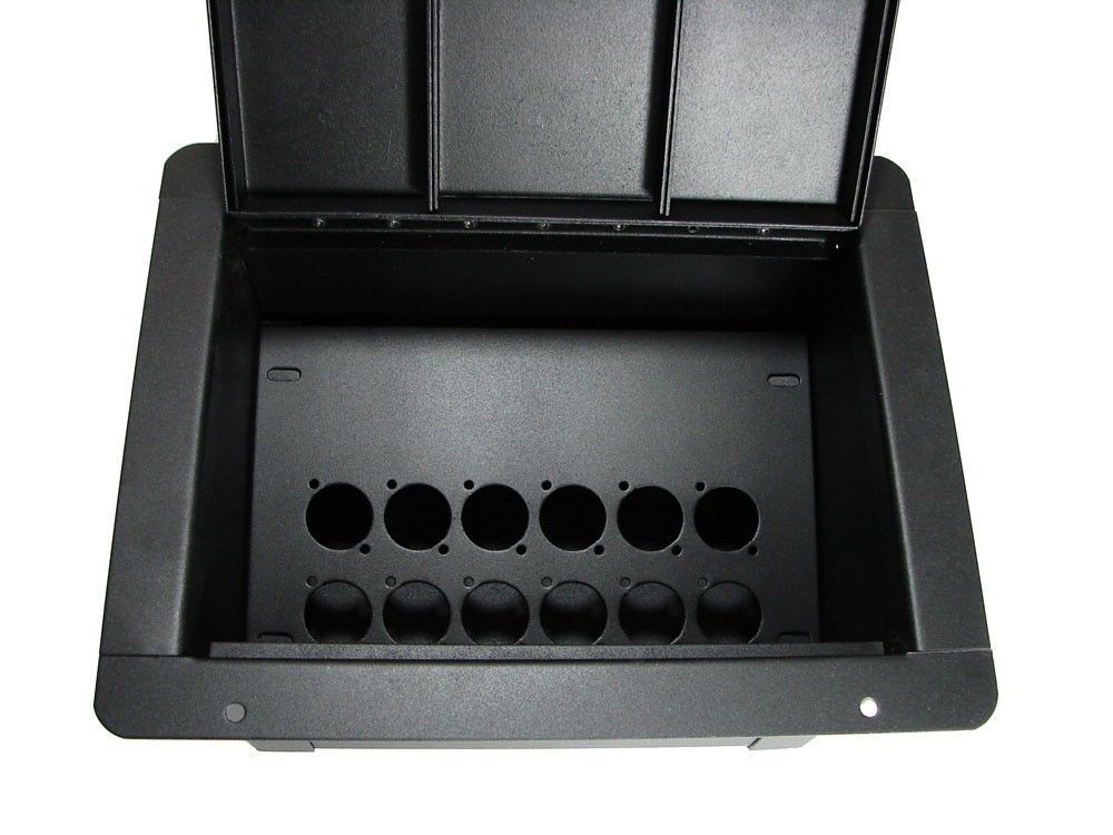 PROCRAFT FPPU-12X-BK Recessed Stage Pocket / Floor Box with 12 