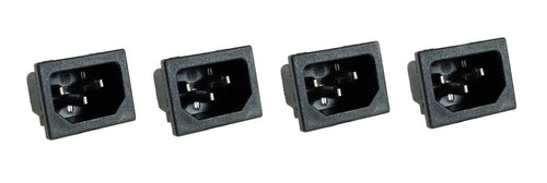 4 Pack AC Power IEC Standard C-14 Inlet Connector Snap-In R-301SN