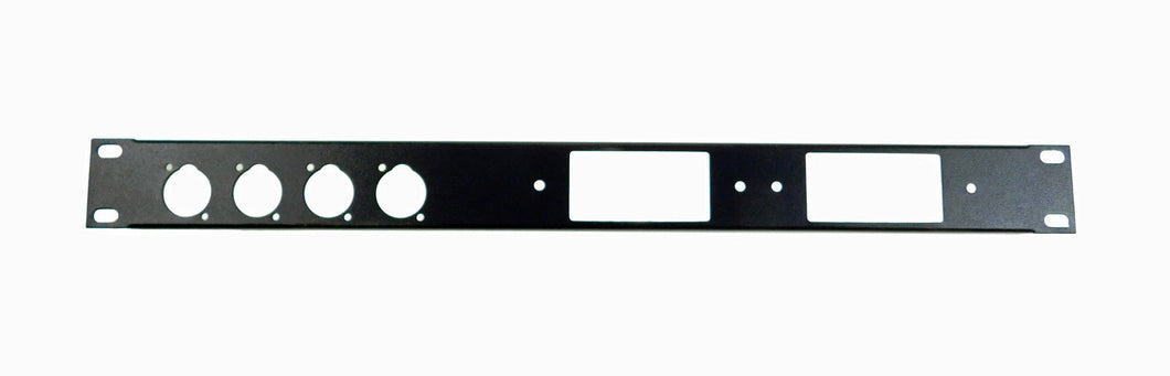 PROCRAFT AFP1U-2DEC4X-BK 1U Formed Aluminum Rack Panel w/ 2 decora + 4 D Type
