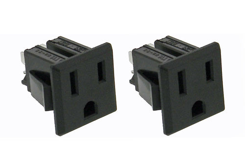 2 Pack AC Outlet, NEMA 5-15R, 3 Wire 15A, Snap-in    32041