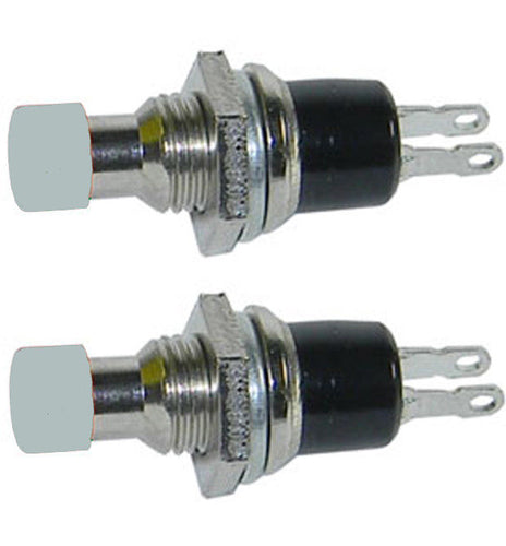 2 Pack SPST Normally Open Momentary Push Button Switch White    32728W