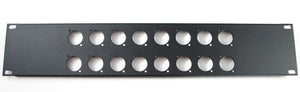 PROCRAFT AFP2U-16X-BK 2U 16 ga. Formed Aluminum Rack Panel w/ 16 "D" punches