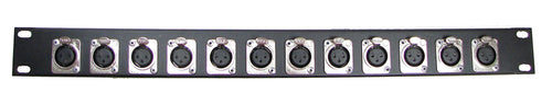 PROCRAFT AFP1U-12XF-BK 1U Formed Aluminum Rack Panel w/ 12 XLRF (or any config)