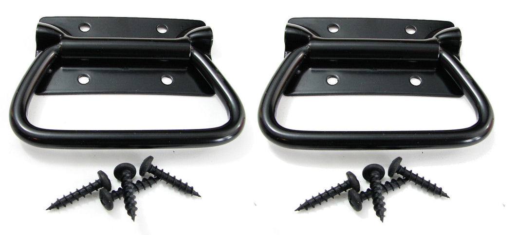 (2 PACK) RELIABLE HARDWARE 0540BK Surface Mount Chest Handle w/screws (BLACK)
