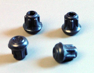 (4 PACK) 1/4" Black Rubber Tips for Cane, Crutch, or Chair - CT-250-B