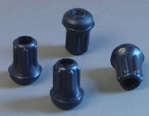 (4 PACK) 3/8" Black Rubber Tips for Cane, Crutch, or Chair - CT-375-B