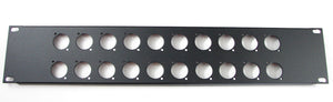 PROCRAFT AFP2U-20X-BK 2U 16 ga Formed Aluminum Rack Panel w/ 20 "D" punches