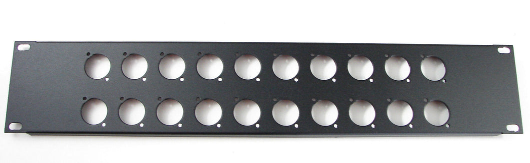 PROCRAFT AFP2U-20X-BK 2U 16 ga Formed Aluminum Rack Panel w/ 20 
