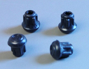 (4 PACK) 1/2" Black Rubber Tips for Cane, Crutch, or Chair - CT-500-B