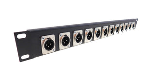 PROCRAFT TSP1U-12XM-BK 1U Aluminum Rack Panel w/ Tie-Down Shelf & 12 XM Loaded