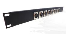 Load image into Gallery viewer, PROCRAFT TSP1U-8XF-BK 1U Aluminum Rack Panel w/ Tie-Down Shelf &amp; 8 XF Loaded
