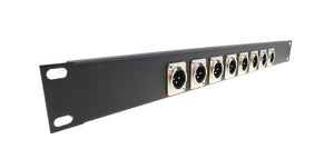 PROCRAFT TSP1U-8XM-BK 1U Aluminum Rack Panel w/ Tie-Down Shelf & 8 XM Loaded